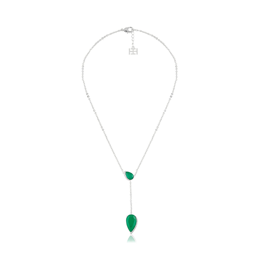 Lillian Emerald Y Necklace