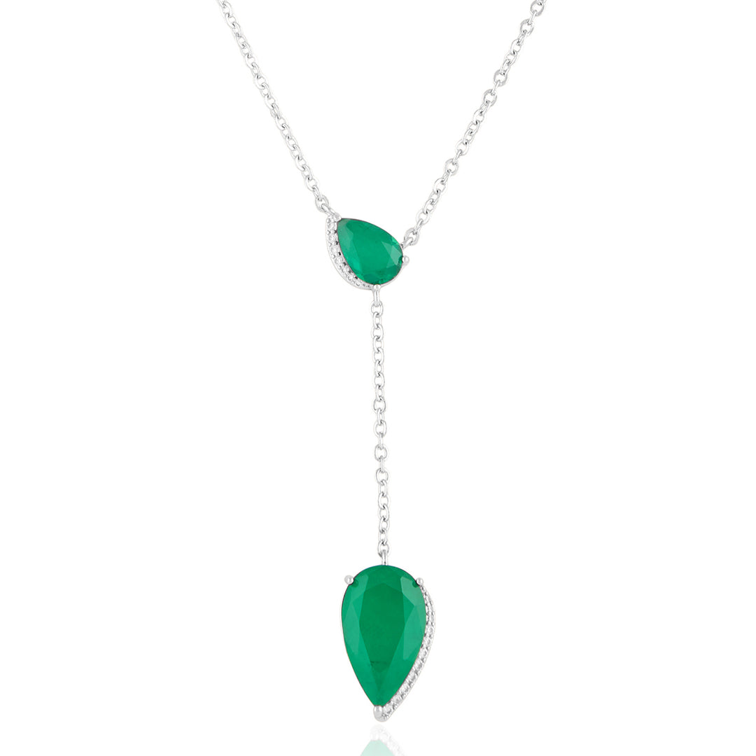 Lillian Emerald Y Necklace