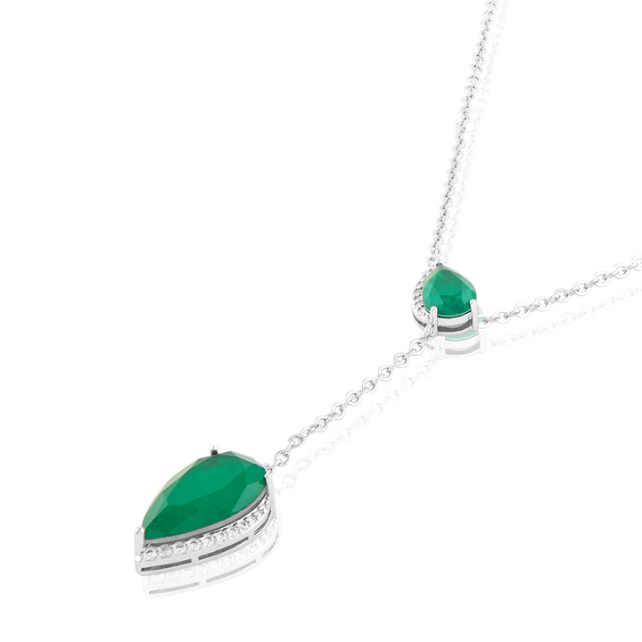 Lillian Emerald Y Necklace