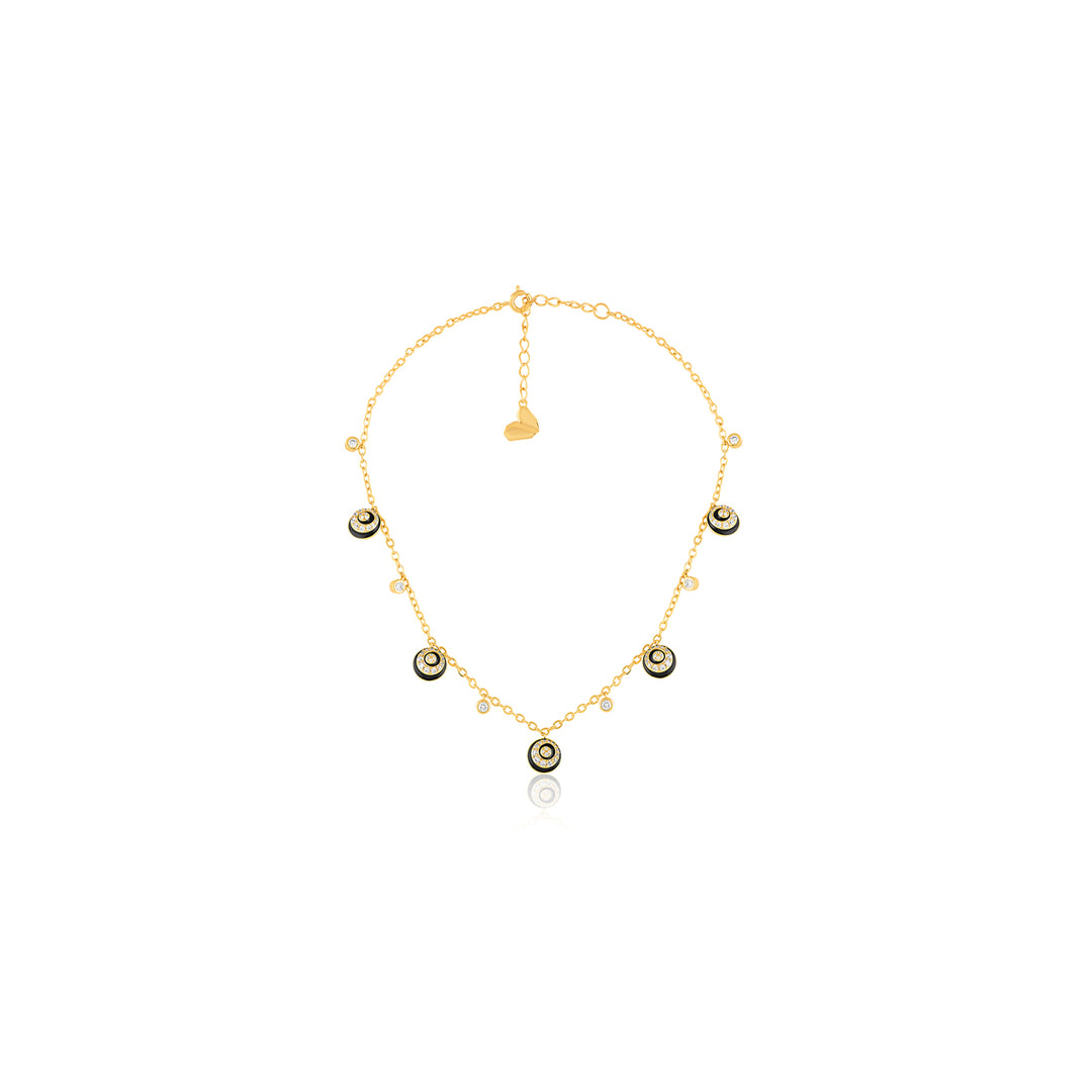 Solacea Charm Choker In 18Kt Gold Plated