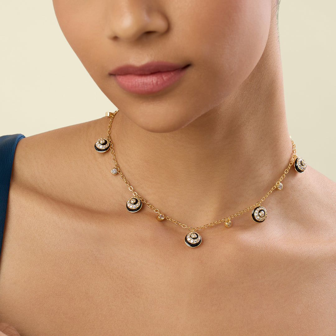Solacea Charm Choker In 18Kt Gold Plated