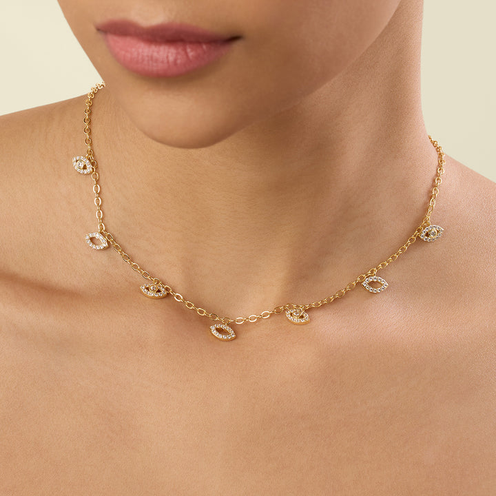 Lucentia Charm Choker In 18Kt Gold Plated
