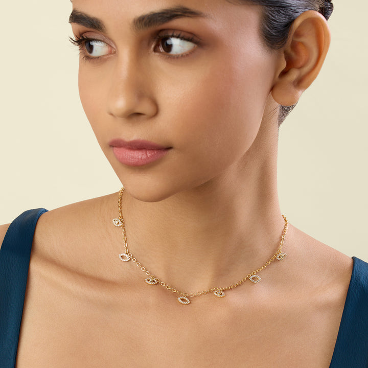 Lucentia Charm Choker In 18Kt Gold Plated