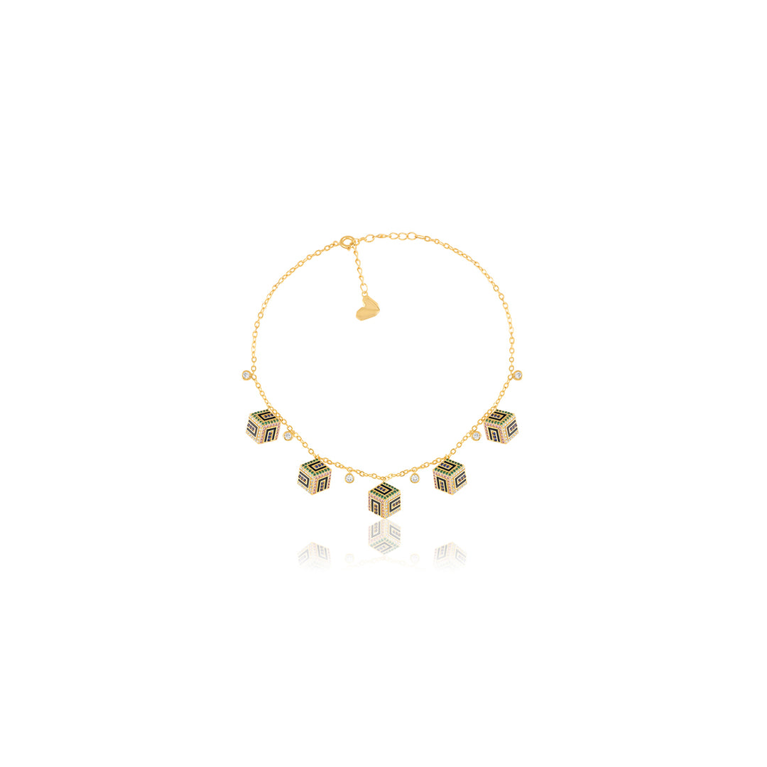 Miscara Charm Necklace In 18Kt Gold Plated