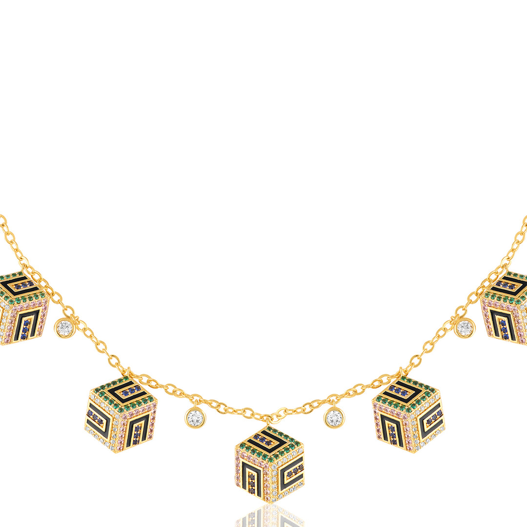 Miscara Charm Necklace In 18Kt Gold Plated