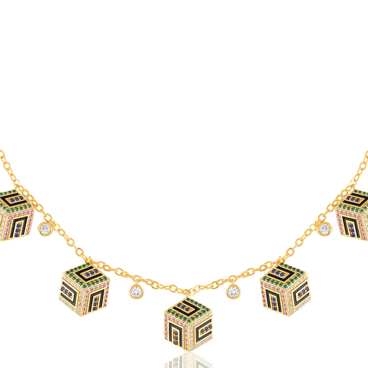 Miscara Charm Necklace In 18Kt Gold Plated