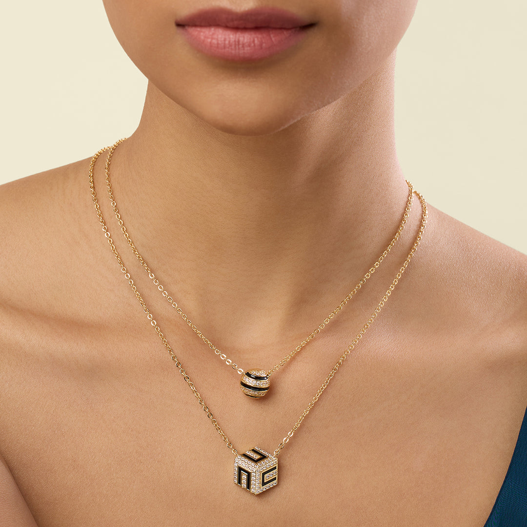 Dustelle Layered Necklace In 18Kt Gold Plated