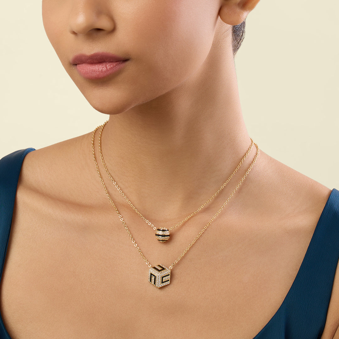 Dustelle Layered Necklace In 18Kt Gold Plated