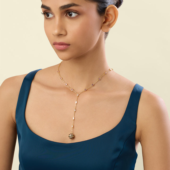 Evoka Y Necklace In 18Kt Gold Plated