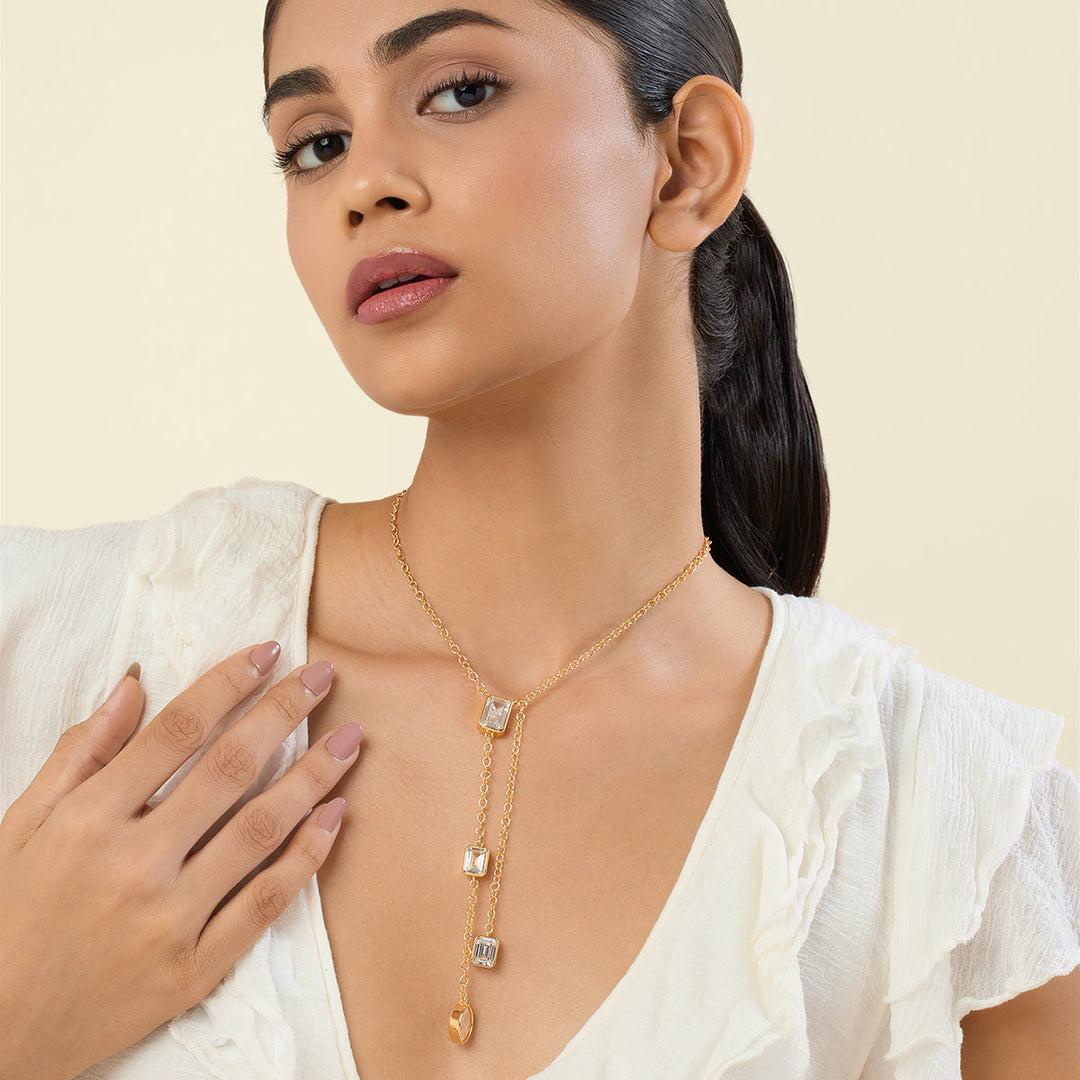 Celeste Golden Y Necklace