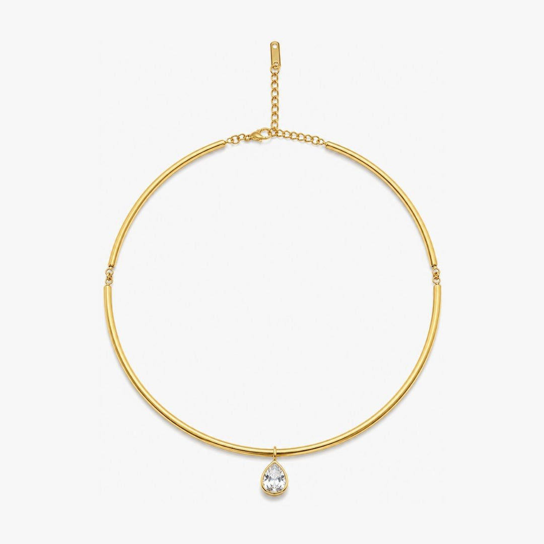 Solitaire Charm Collar Necklace