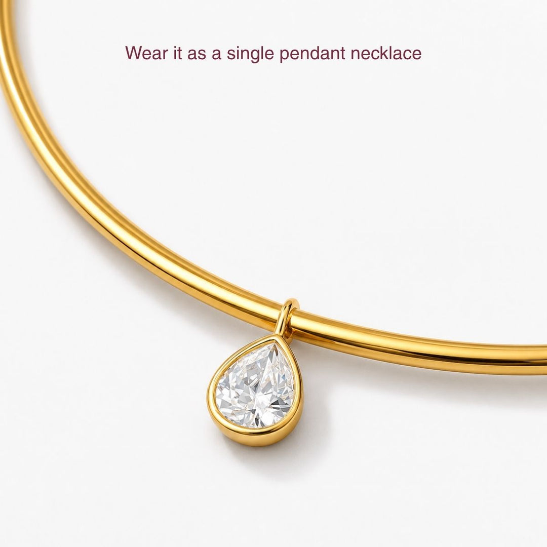 Solitaire Charm Collar Necklace