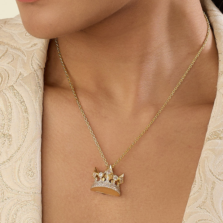 Polki Crown Heir Pendant Necklace