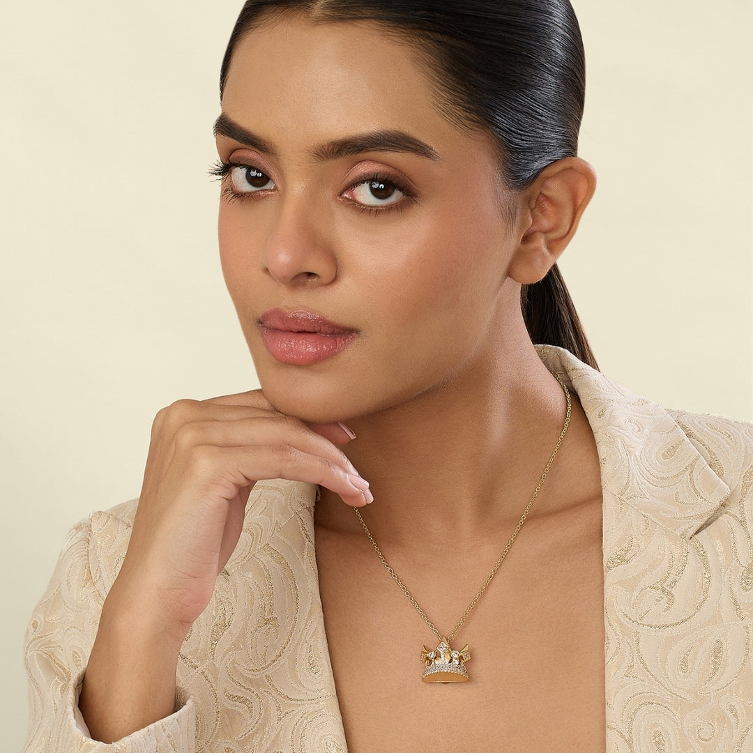 Polki Crown Heir Pendant Necklace