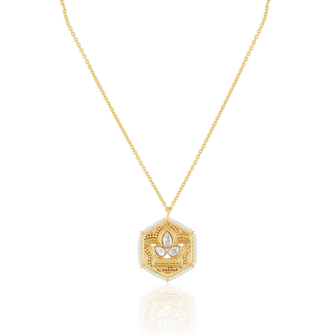 Polki Royal Seal Pendant Necklace