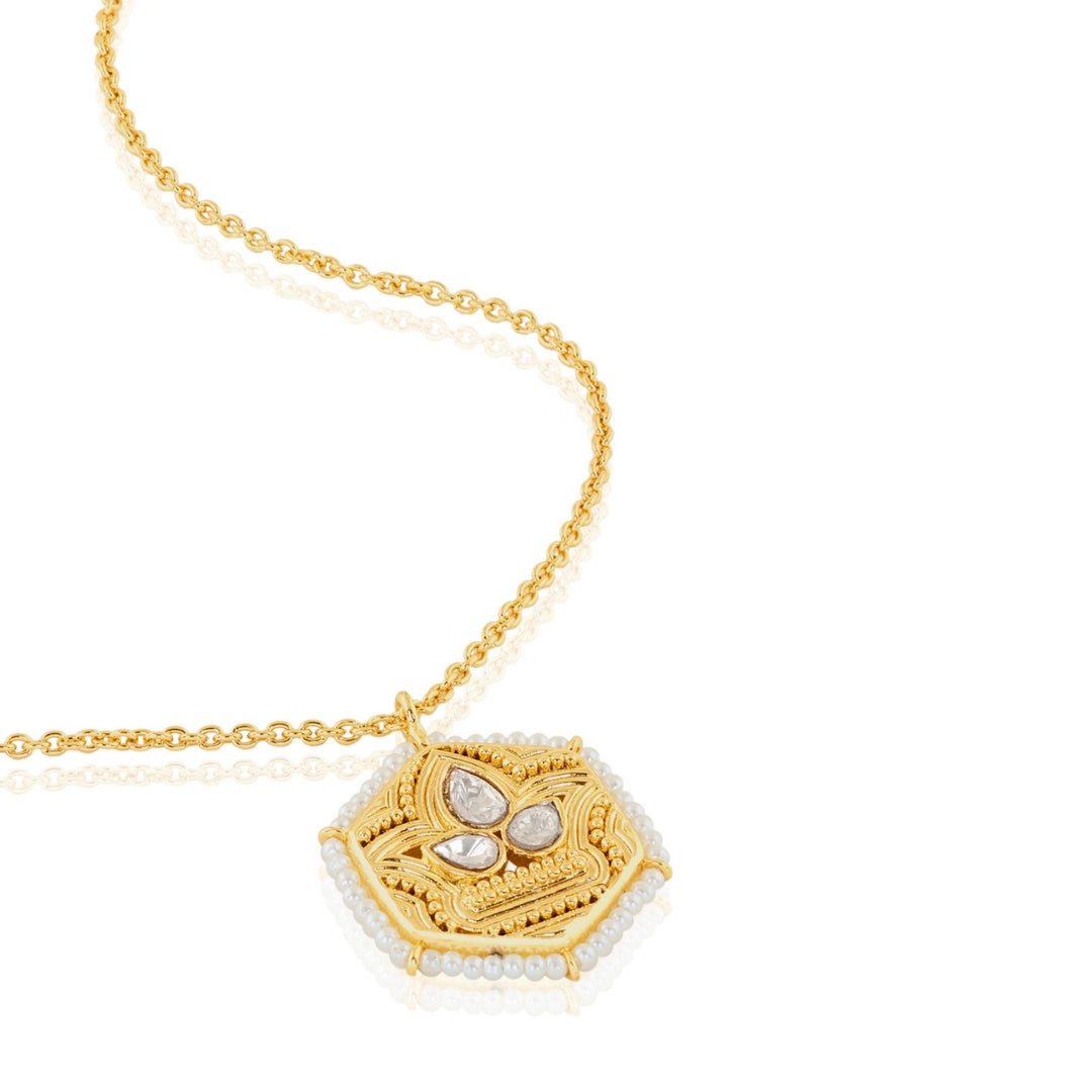 Polki Royal Seal Pendant Necklace