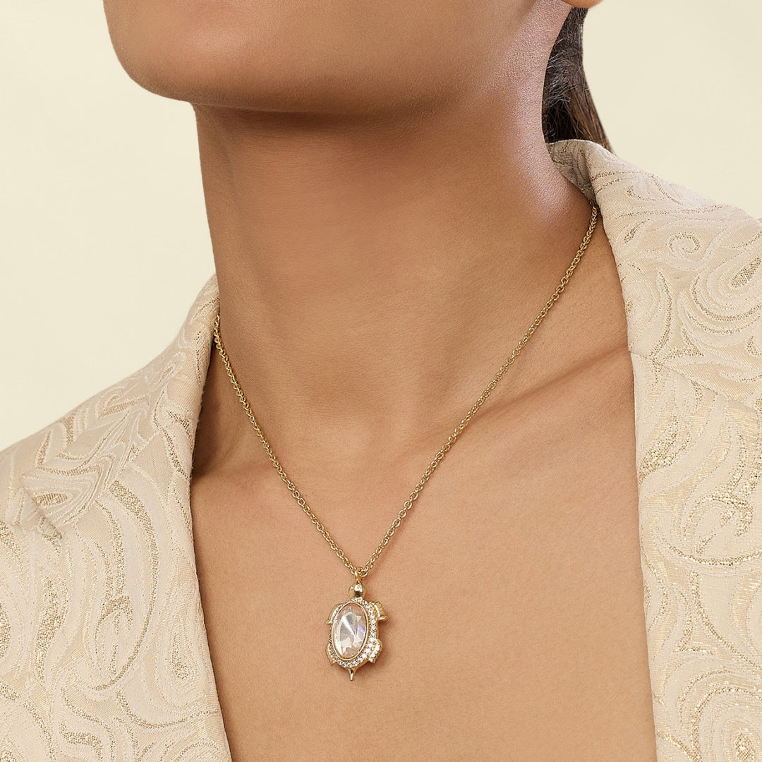 Polki Enchanted Tortoise Treasure Pedant Necklace