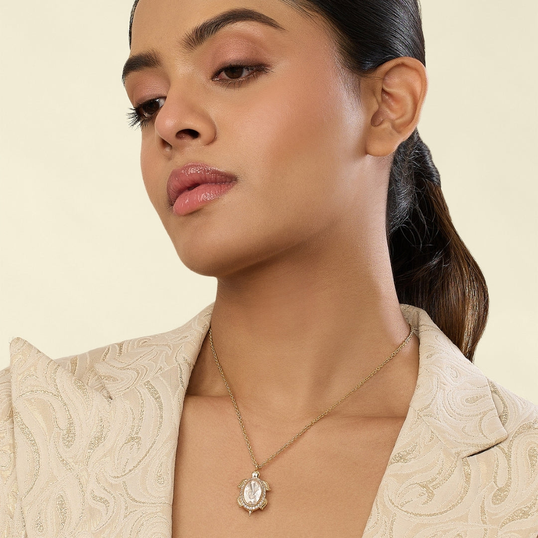 Polki Enchanted Tortoise Treasure Pedant Necklace