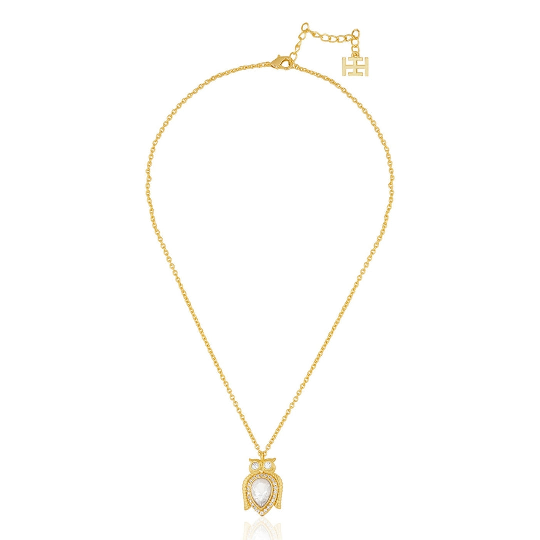 Polki Enchanted Palace Owl Pendant Necklace