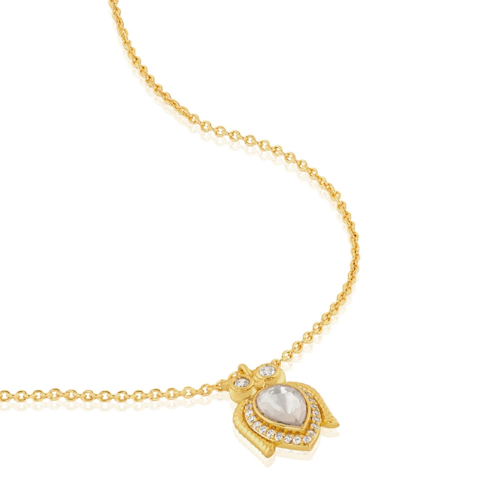 Polki Enchanted Palace Owl Pendant Necklace