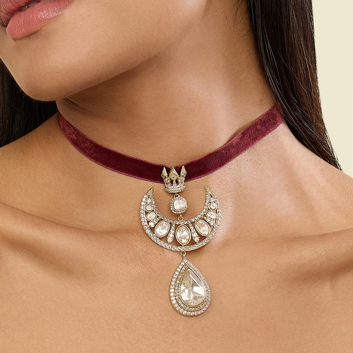 Polki Crown Velvet Reign Necklace