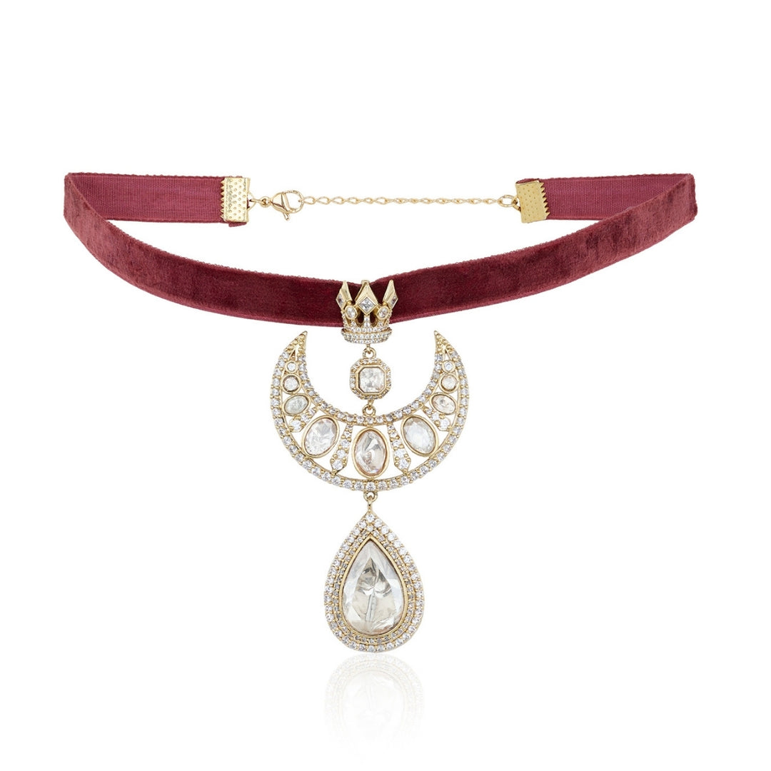 Polki Crown Velvet Reign Necklace
