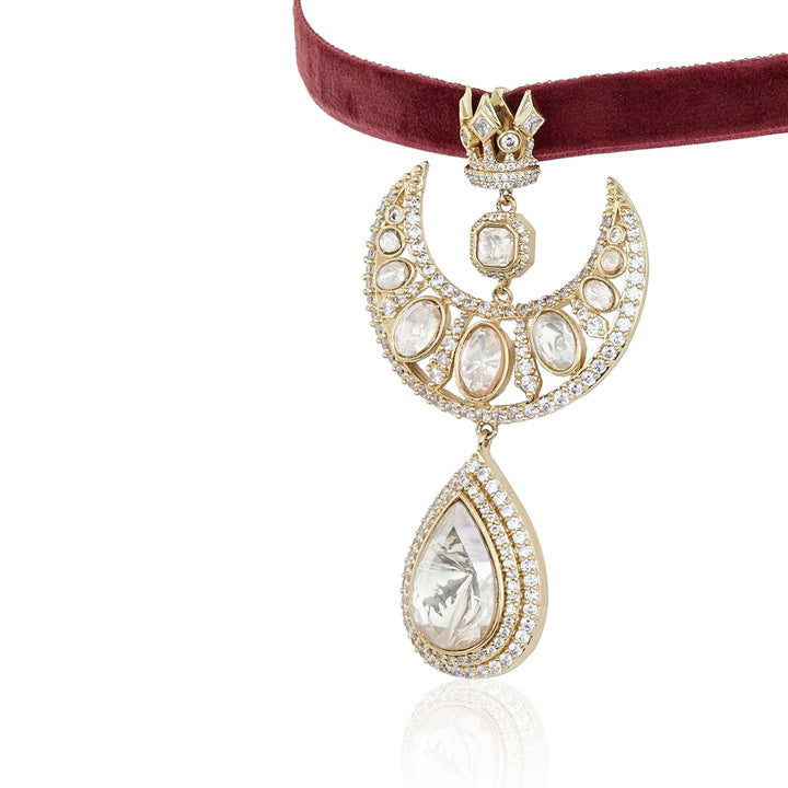 Polki Crown Velvet Reign Necklace