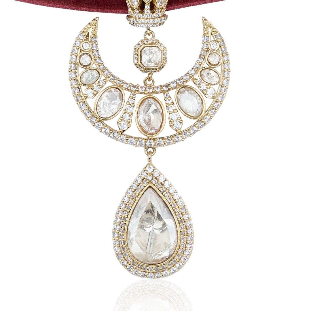 Polki Crown Velvet Reign Necklace