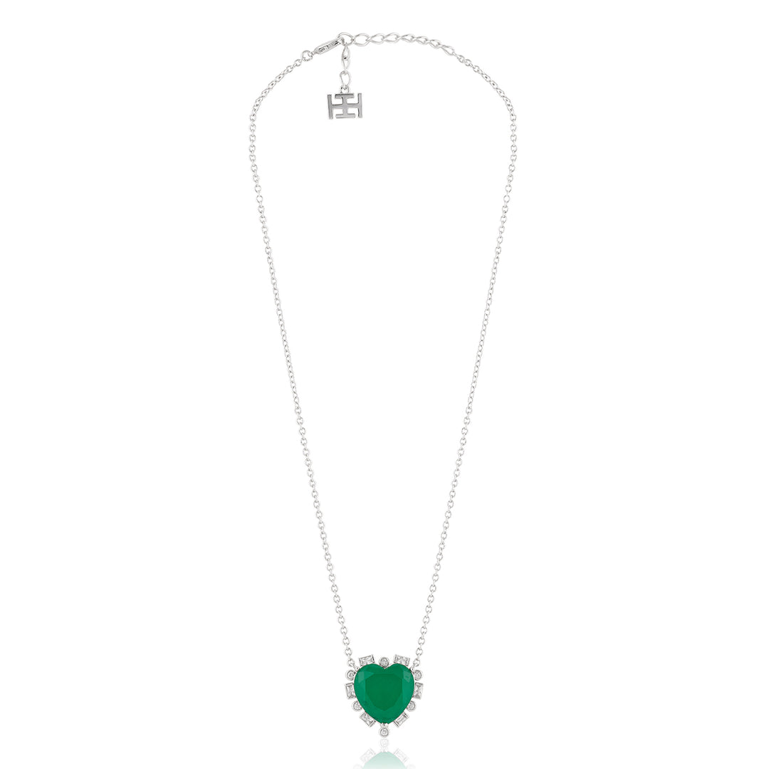 Emerald Hearts Necklace Set