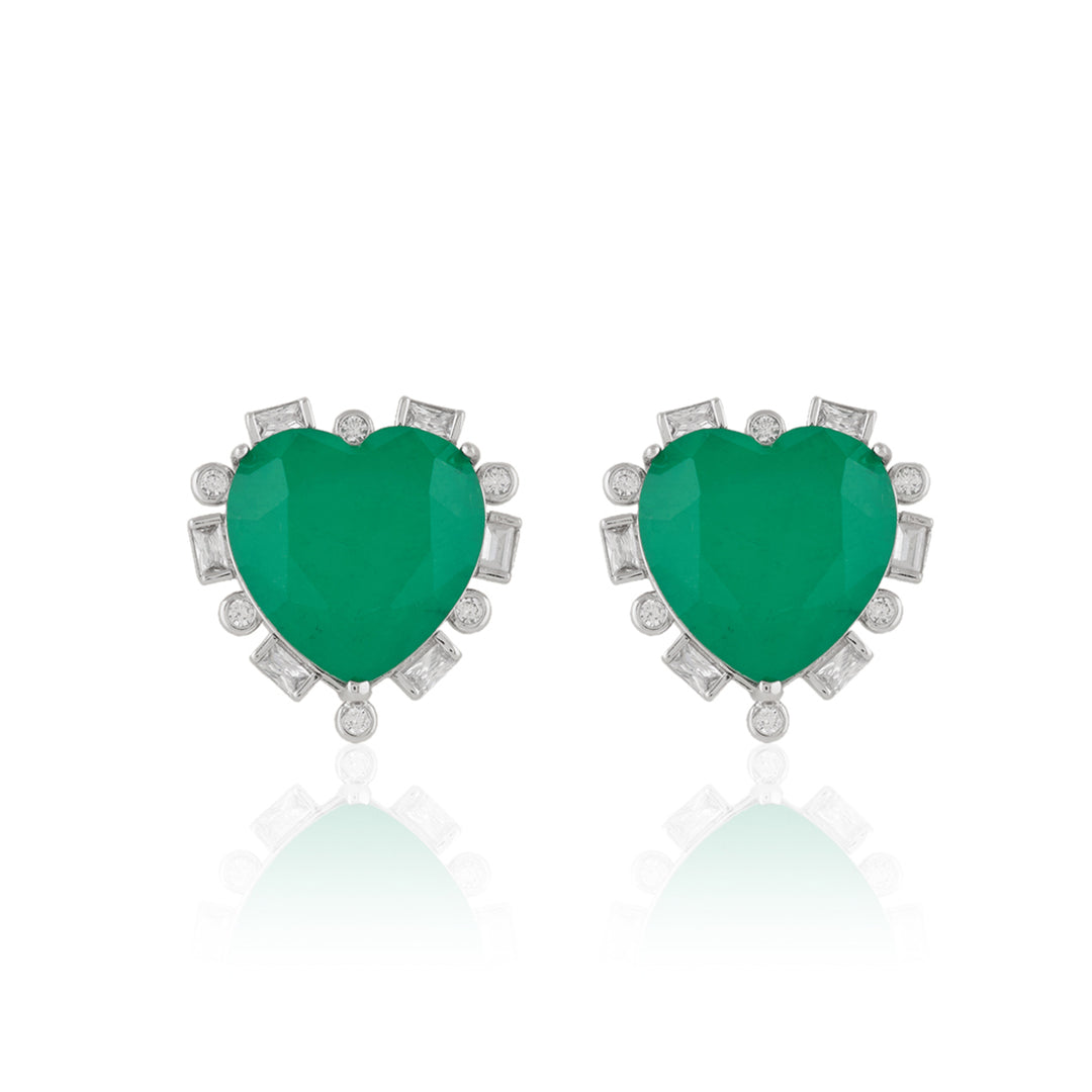 Emerald Hearts Necklace Set