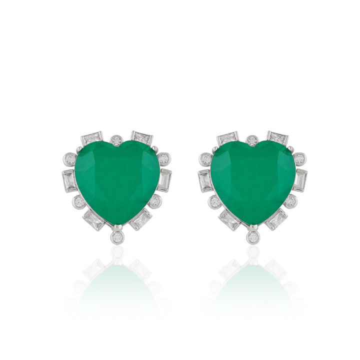 Emerald Hearts Necklace Set