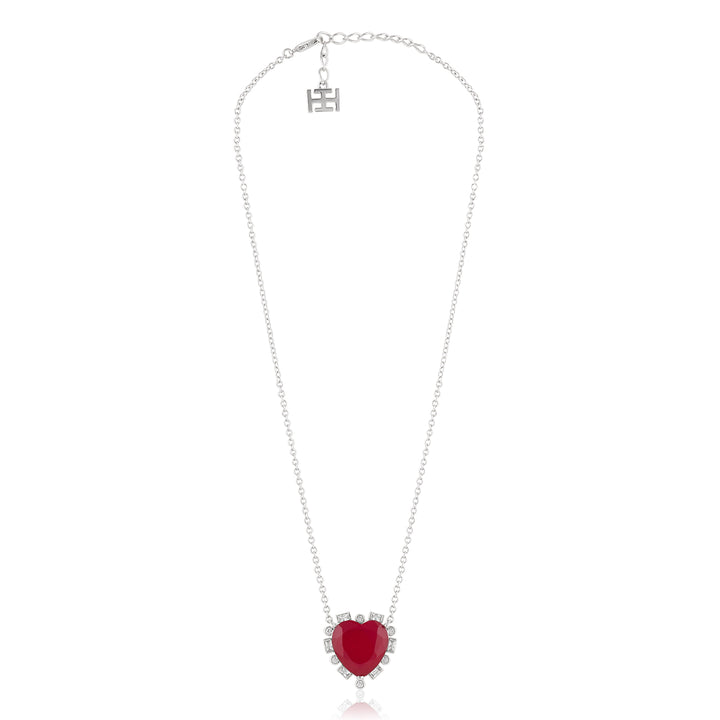 Ruby Hearts Necklace Set