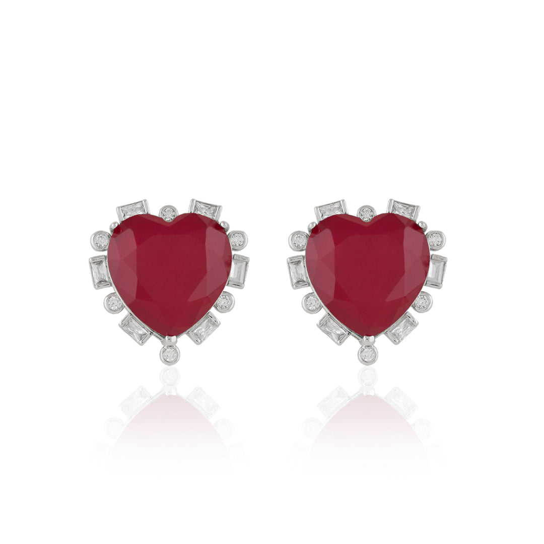Ruby Hearts Necklace Set
