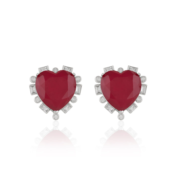 Ruby Hearts Necklace Set