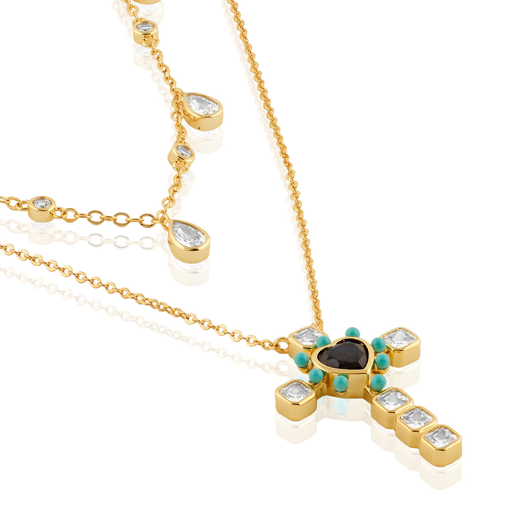 Cross Layers Necklace Set