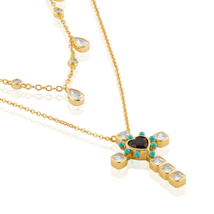 Cross Layers Necklace Set