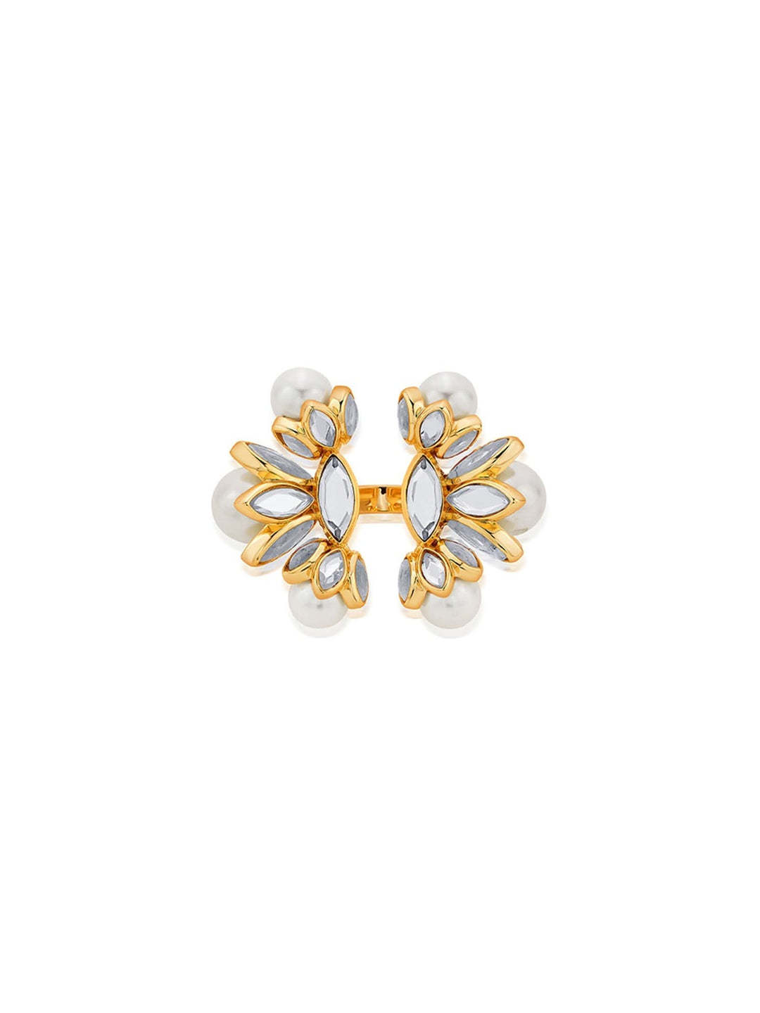 Marquise Mirror Statement Open Pearl Ring