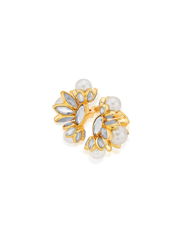 Marquise Mirror Statement Open Pearl Ring