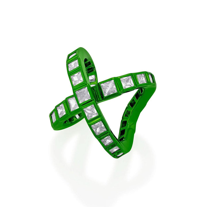 Huma Qureshi Parakeet Green Cross Ring