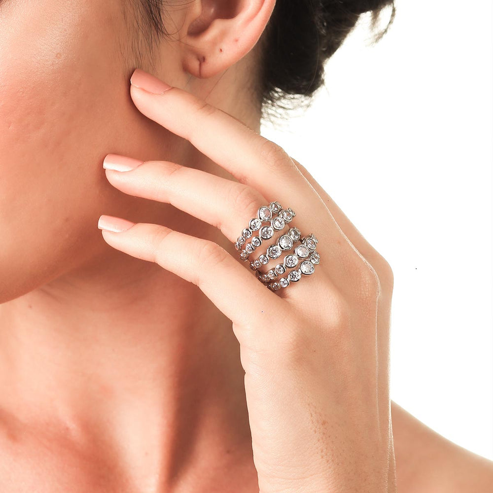 Nazm CZ Multi-band Cocktail Ring