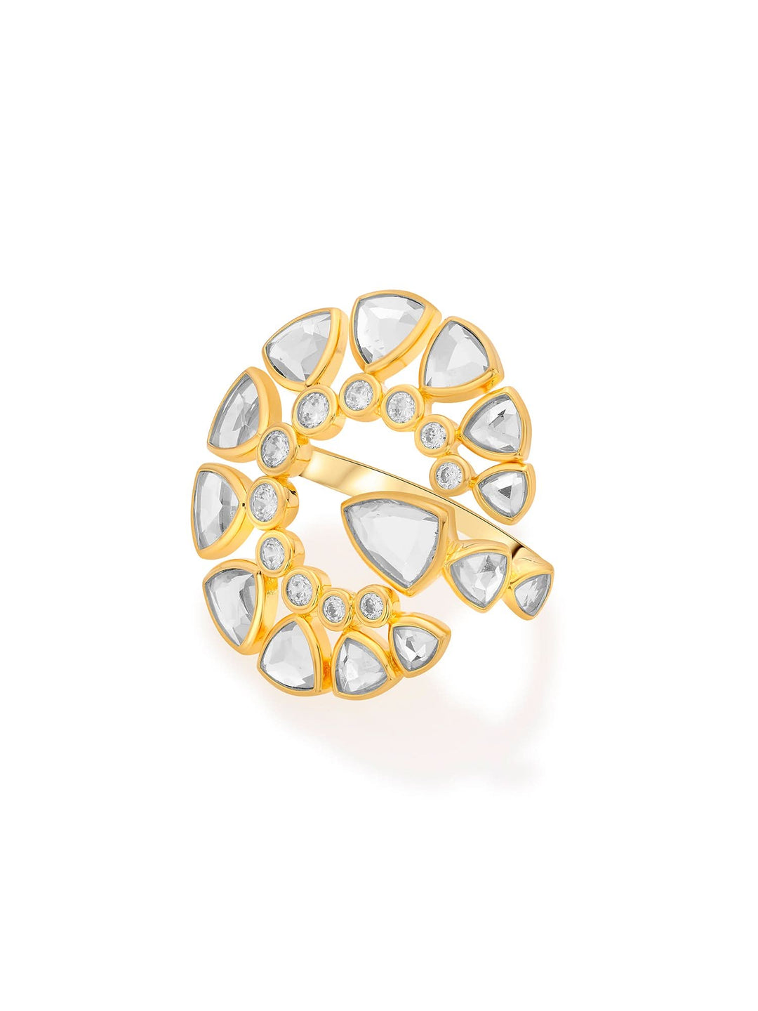 Jugni Mirror Open Statement Ring 
