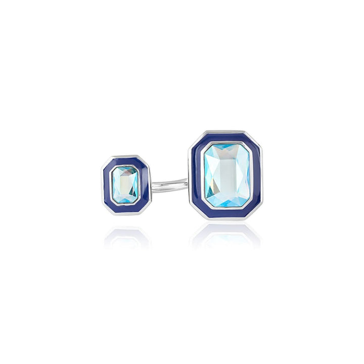 Kubbra Sait Aquamarine Crystal Galaxy Open Ring