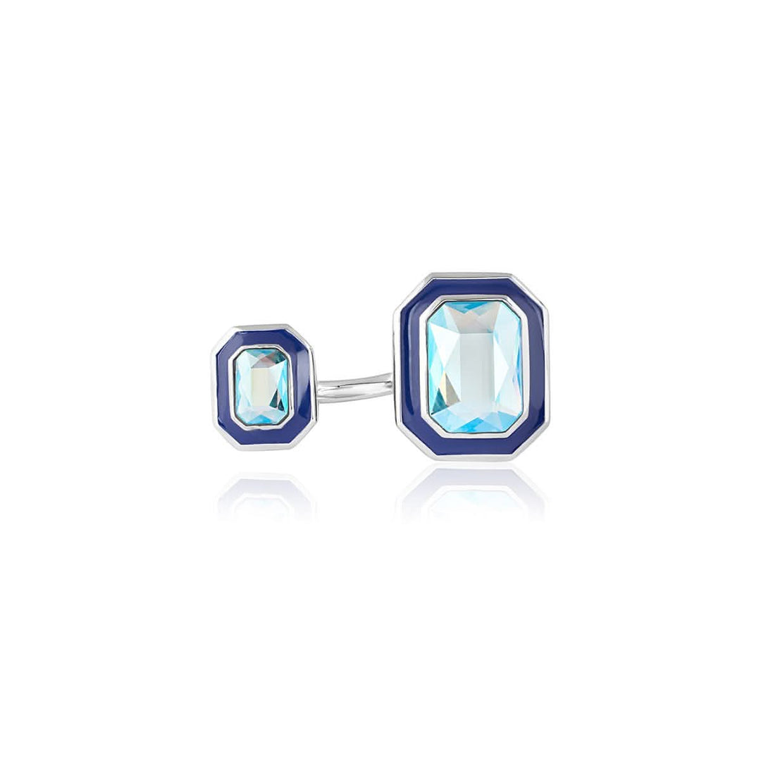 Kubbra Sait Aquamarine Crystal Galaxy Open Ring