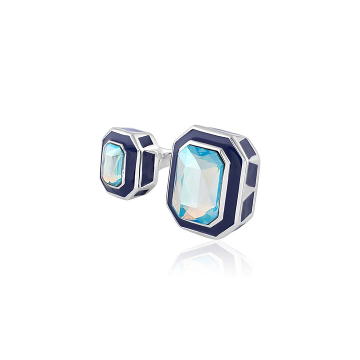 Kubbra Sait Aquamarine Crystal Galaxy Open Ring