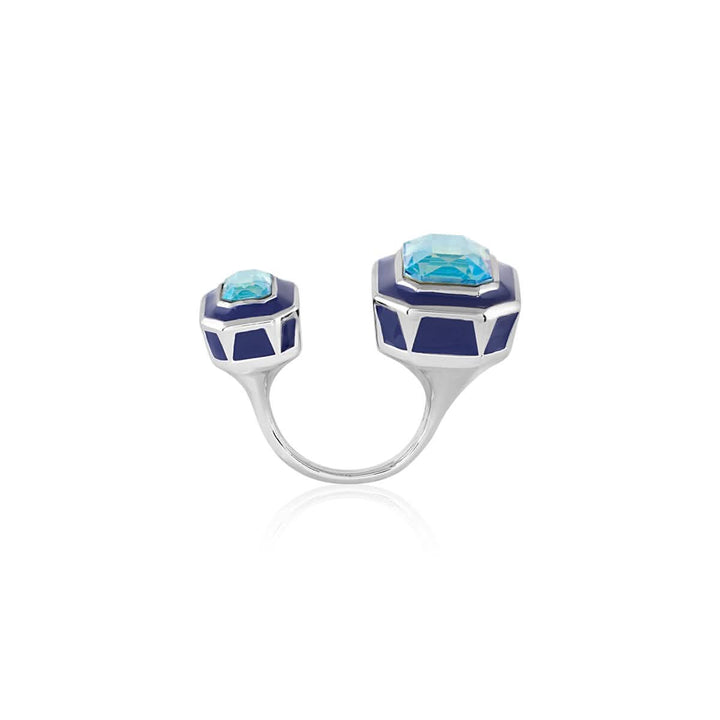 Kubbra Sait Aquamarine Crystal Galaxy Open Ring