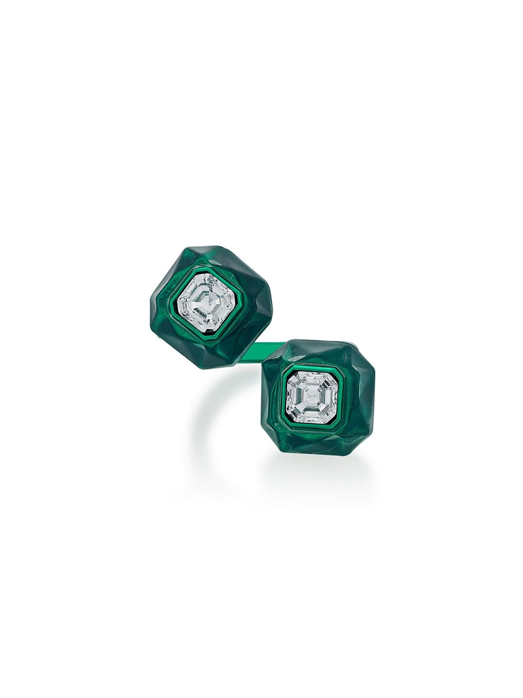 B-dazzle Infinity Cut Green Crystal Ring