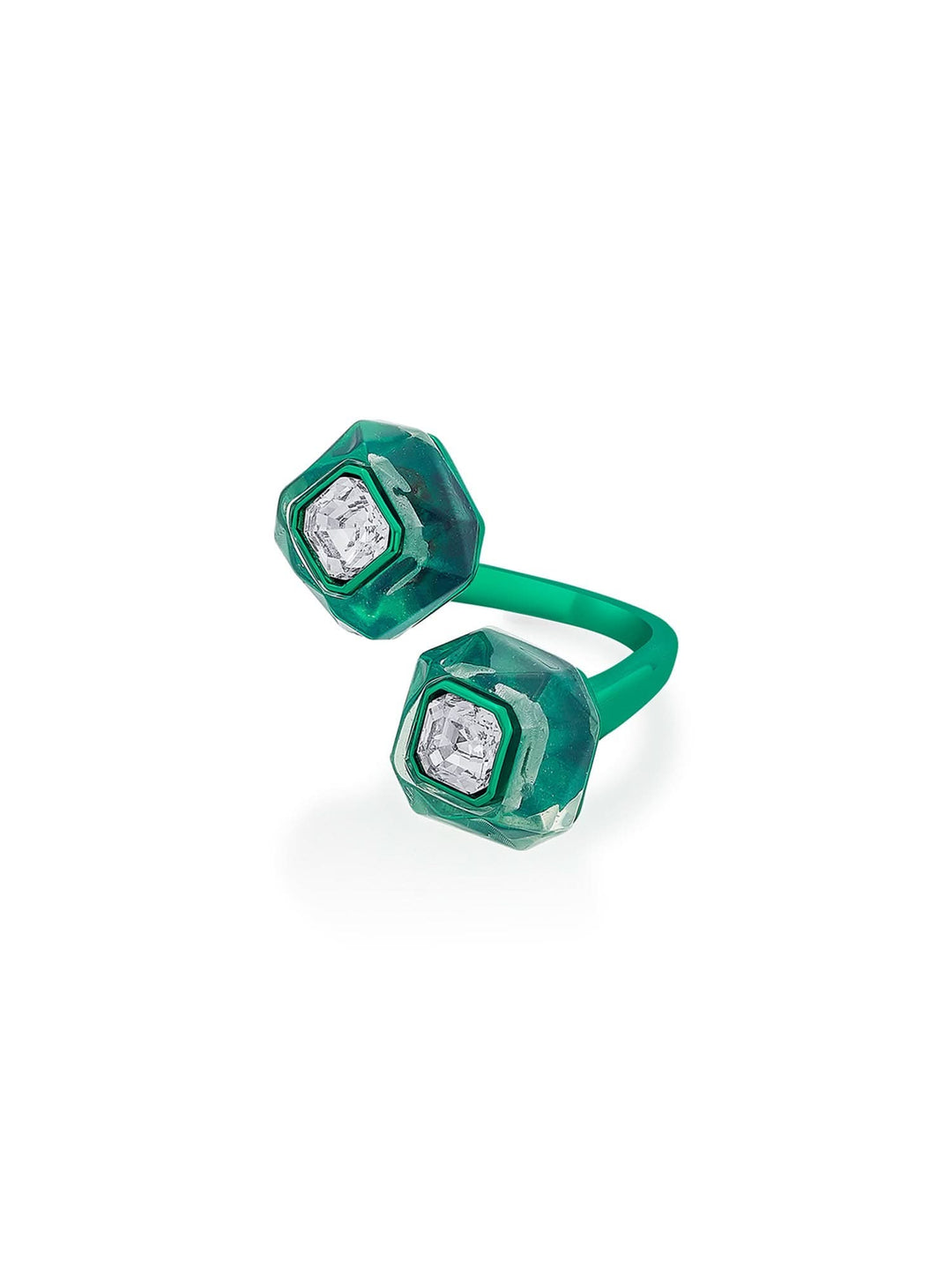 B-dazzle Infinity Cut Green Crystal Ring