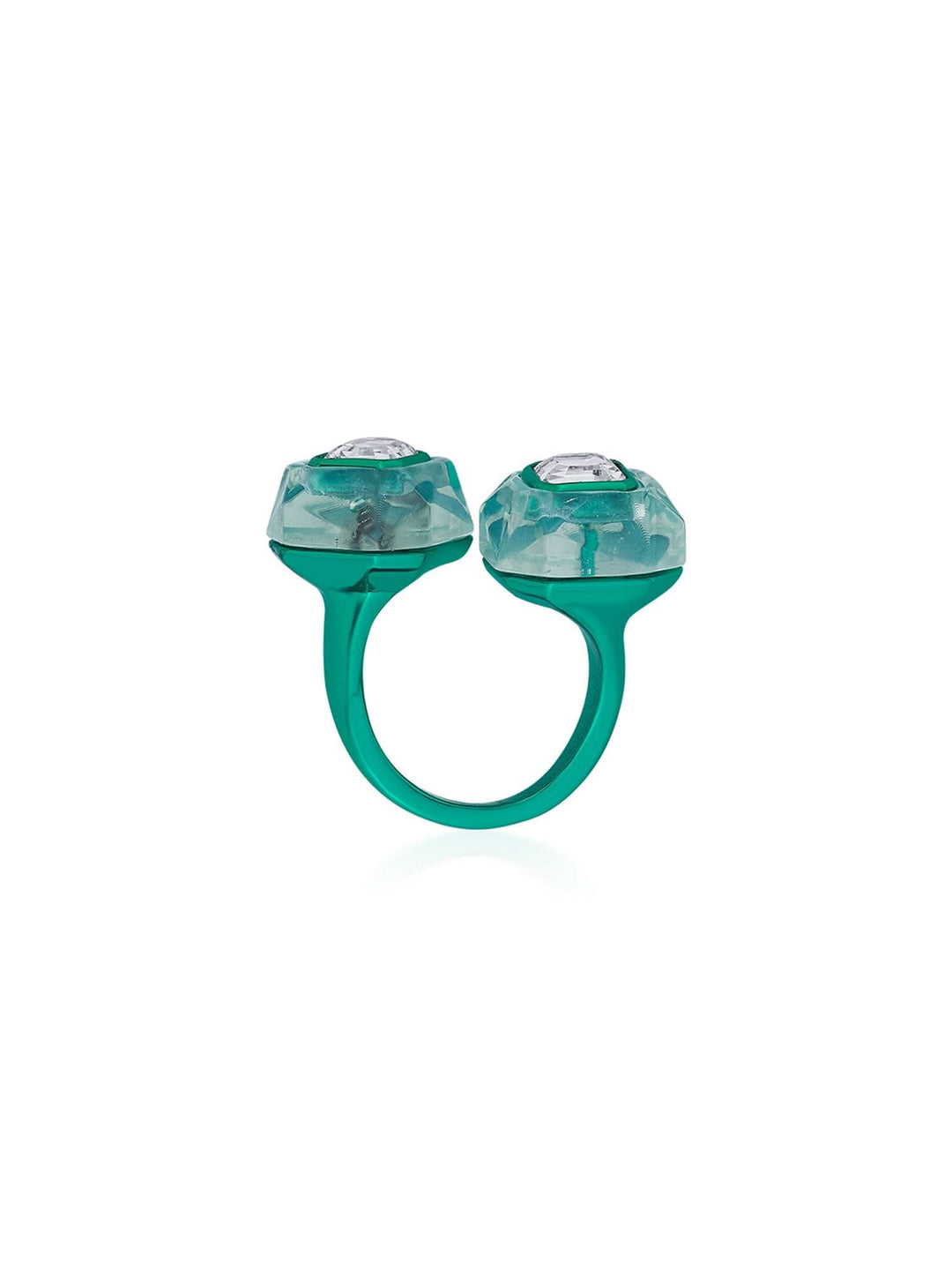 B-dazzle Infinity Cut Green Crystal Ring