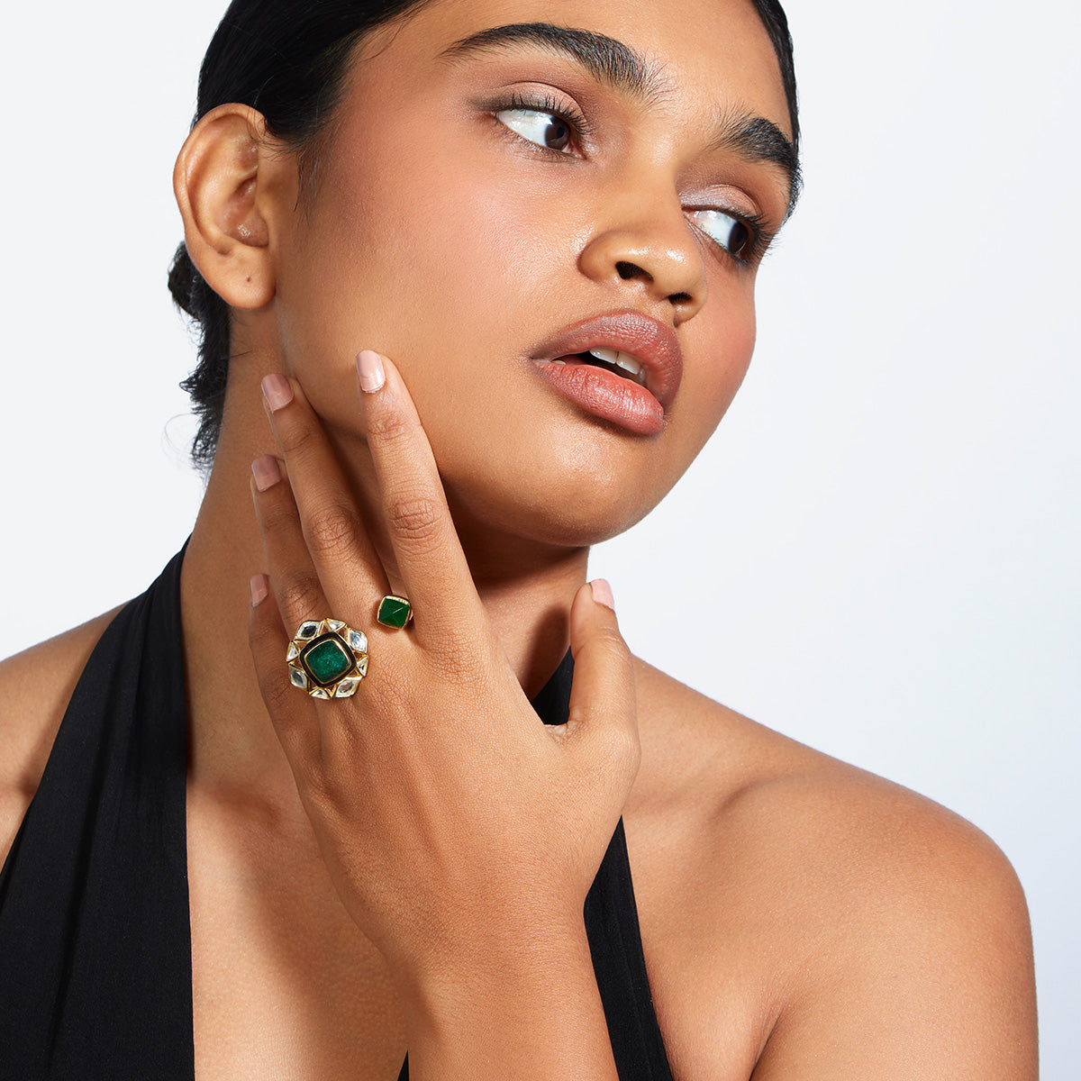 Begum Haute Evergreen Duplet Ring - Isharya | Modern Indian Jewelry
