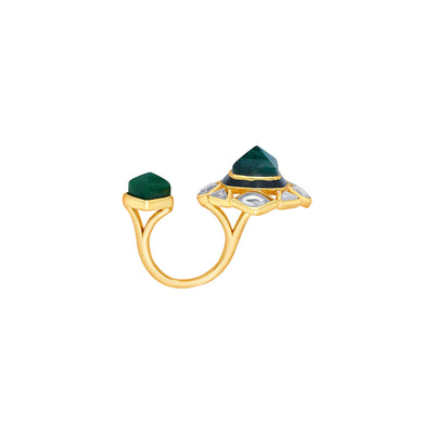 Begum Haute Evergreen Duplet Ring - Isharya | Modern Indian Jewelry